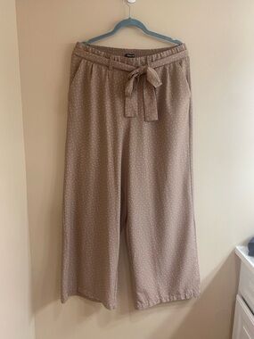 torrid Taupe Polka Dot Wide-Leg Tie-Waist Pants